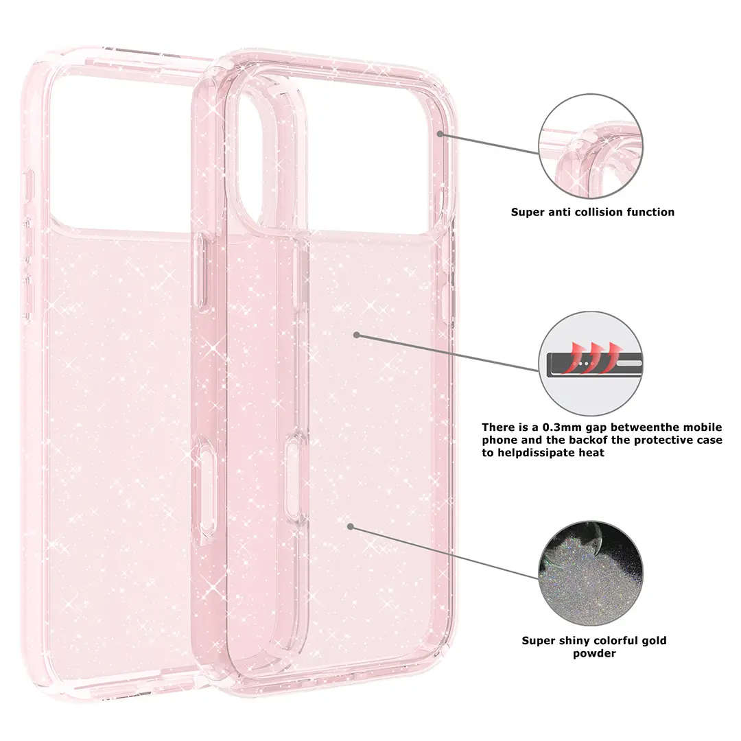 iPhone 17 Pro Fleck Glitter Case Pink